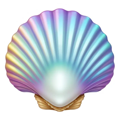 opened sea shell pearl inside sticker