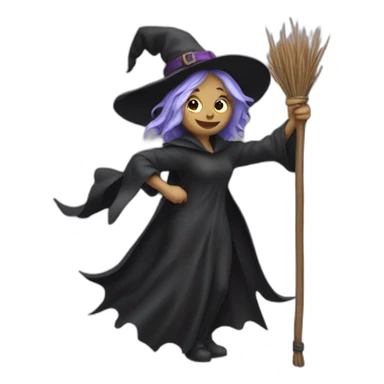 witch ugly in a broom sticker