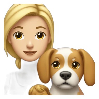 Woman with blond hairbun cat and dog in Arm sticker