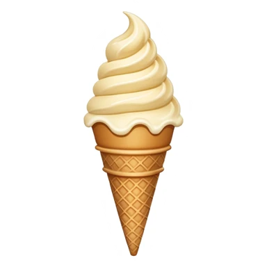 Vintage style simple ice cream cone like early emoji design sticker