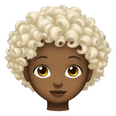 curly black hair baby sticker