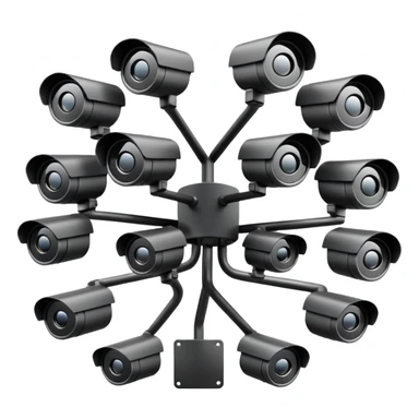 Circle of CCTV facing every direction  sticker