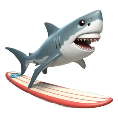 shark riding a surfboard sticker