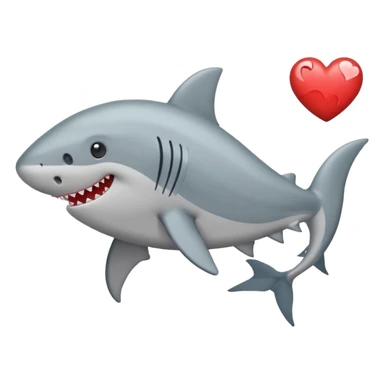 Crea un tiburón con corazón sticker