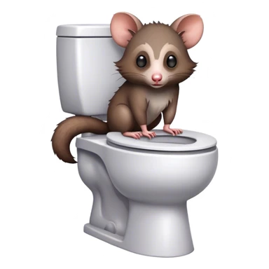 Possum on a toilet  sticker