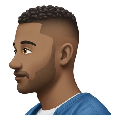 ￼￼ Man with a blue low taper fade ￼ sticker