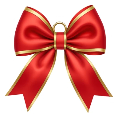 Red christmas bow with gold sticker