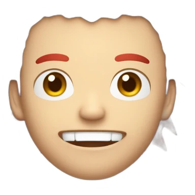 japanese-red-spiked-haired-guy, sharp-teeth sticker