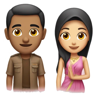 Arab man and Thai girl are in love sticker