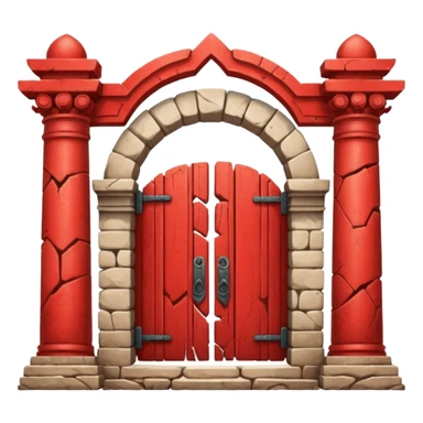Cracked Temple gate red sticker