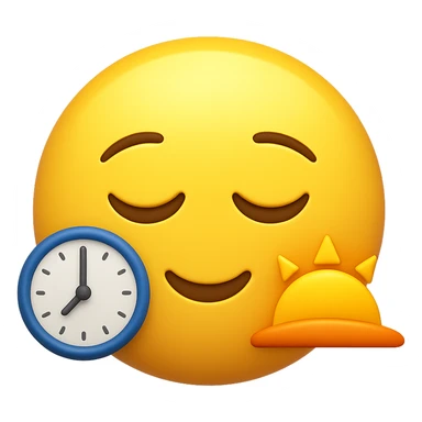 emoji stile iphone 3d che rappresenta la mattina presto come orario sticker