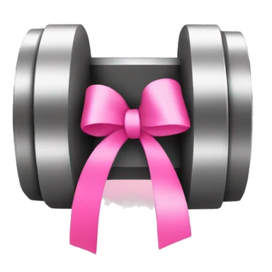 dumbbell with pink ribbon sticker