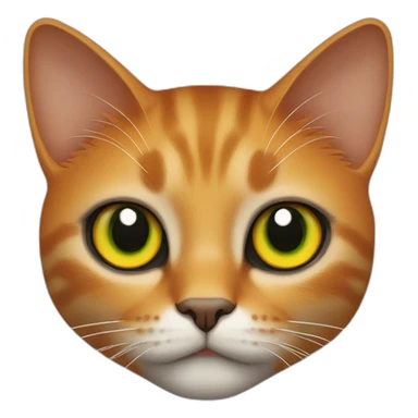 Orange and back cat with  aspots on the body, yellow eyes and green pupils sticker