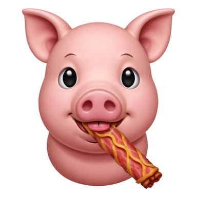 Pig eating bacon sticker