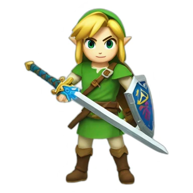 Link Zelda with sword sticker
