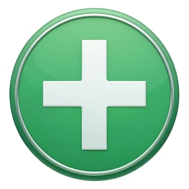 white plus sign with a green circle background sticker