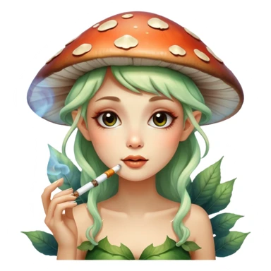 fairy, smoking, mushrooms sticker