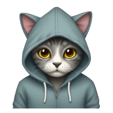 cat in a hoodie sticker