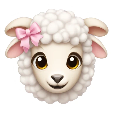 Lamb with light pink bows on ears sticker