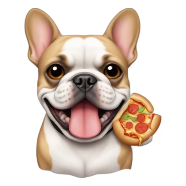 French bulldog eat pizza burger sticker