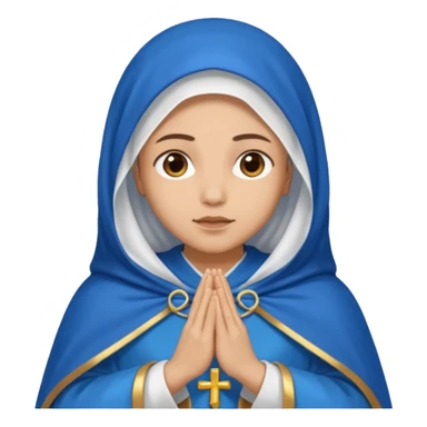 Nossa senhora das graças com aura manto azul e vel branco, com mãos postas sticker