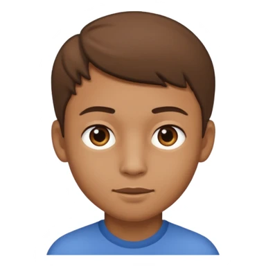 Un niño con forma de cara un poco estirada piel un poco morena y hombre y hombre sticker