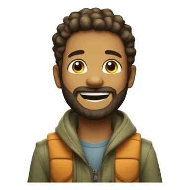 cheerful boy in nature add braces and fuller beard sticker