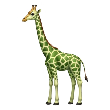 Green Feathered giraffe sticker