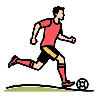 football player running with ball, soccer athlete sticker
