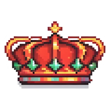 crown in bright red and black color scheme sticker
