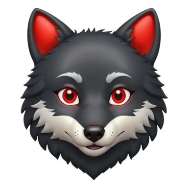 Red heart with black wolf sticker