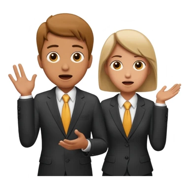 create a realistic emoji of a working person switching with another person. sticker