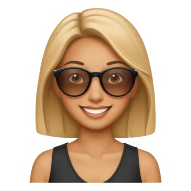 smiling woman with sunglasses sticker