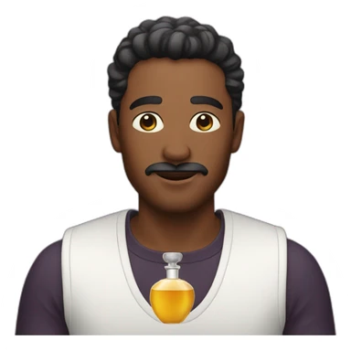 Man with perfume in his hands sticker