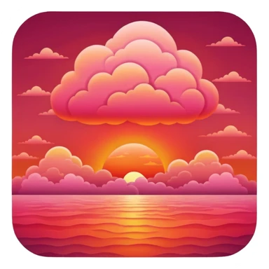 red cloudy sunset sticker