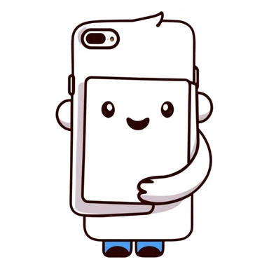 person thinking with iPhone sticker