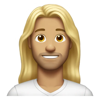 man with long blonde hair and no rizz sticker