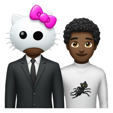 One Spyder man and  one black hello kitty sticker