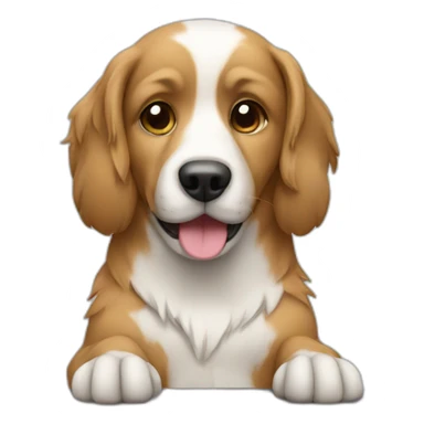 Dog working on laptop sticker