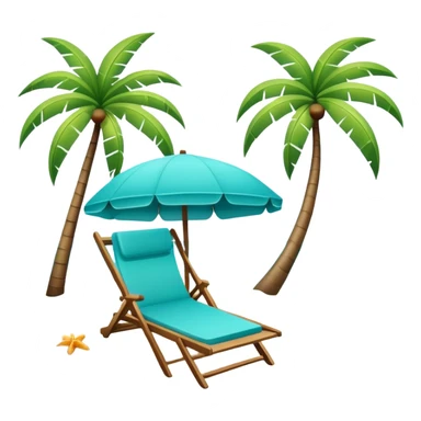 Beach paradise with palm trees and lounge chair sticker
