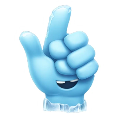 Ice chiseled thumbs up sticker