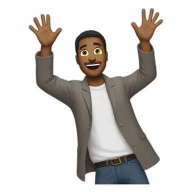 Hands up man meme sticker