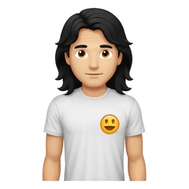 Männlich, lange gewellte schwarze Haare, Hautfarbe stark gebräunt sticker