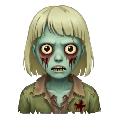 pessoa zumbi com franja sticker