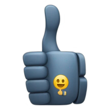 Bot shows a thumbs up gesture with his right hand. Part of the wrist of the bot's hand and the hand itself with the thumb up gesture can be seen sticker