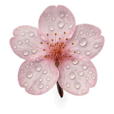 pink cherry blossom with raindrops sticker
