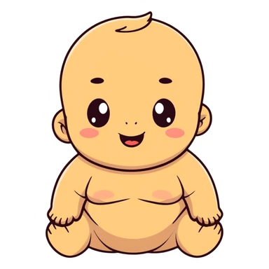 Adorable black baby with chubby face, bright eyes, intelligent look, smiling happily sticker