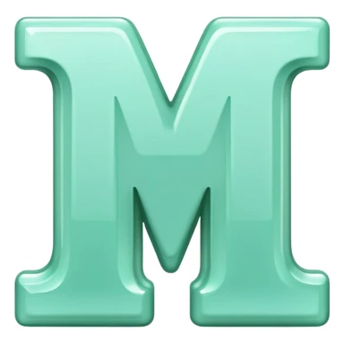Letter M in mint green color sticker