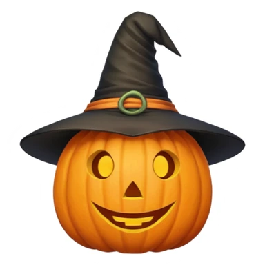 Cute Pumpkin wearing a witch hat sticker