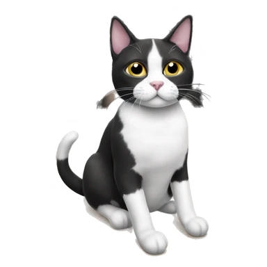 Black and white cat in socks  sticker